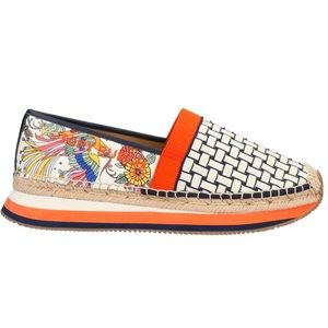Tory Burch Animal Printed Espadrilles In Orange